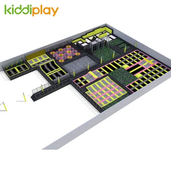 Popular exciting games indoor large slide ball pit trampoline park wholesale playground equipment