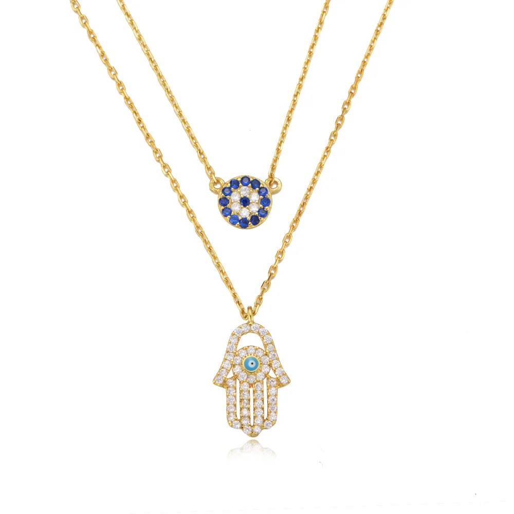 Многослойное колье с покрытием 18k