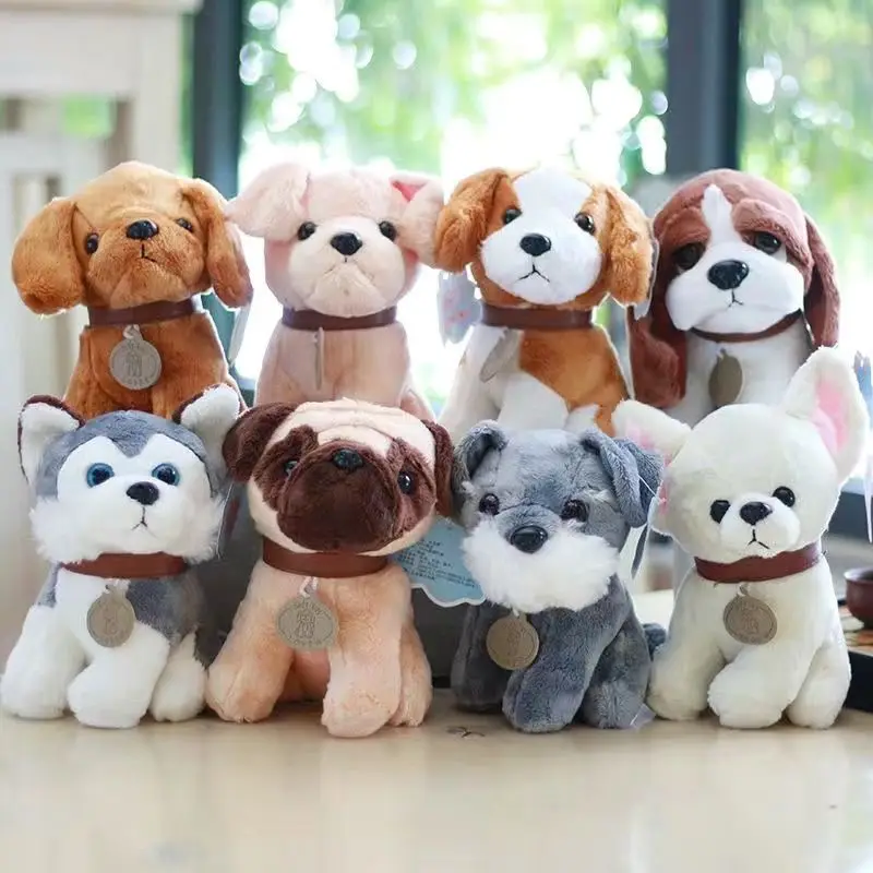 simulation dog plush toy ornaments catching machine doll Teddy dog Husky Schnauzer and other famous dog dolls