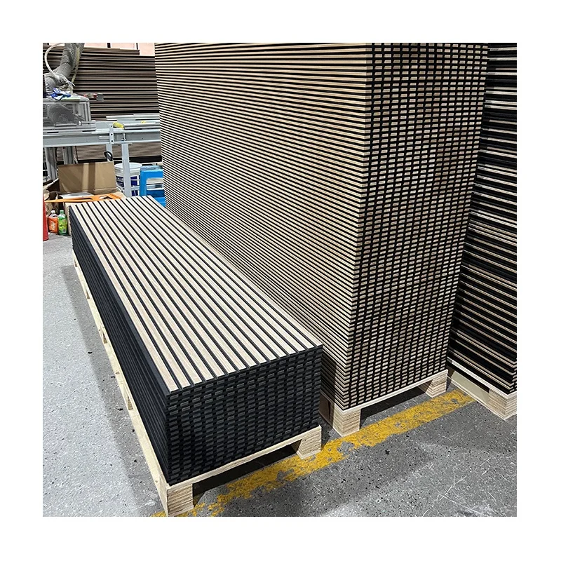 Acoustic Sound Panels Manufacturer Slat Soundproof Panel Slatted Wood Wall Panel Veneer