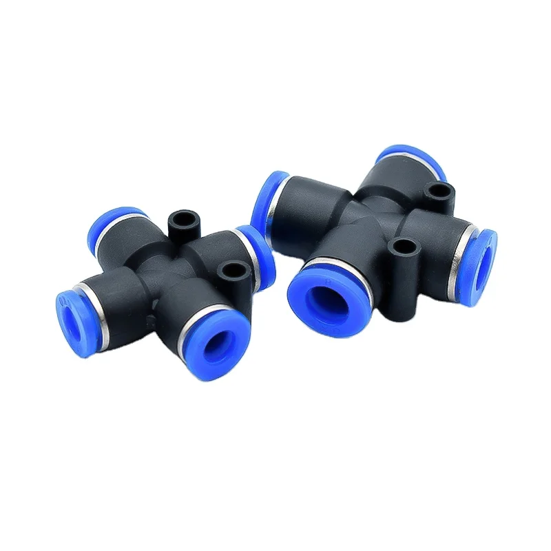 Plastic Pneumatic Fitting Plastic Four Way One Touch Quick  Push In Fittings For Air push in fitting pneumatic quick joint