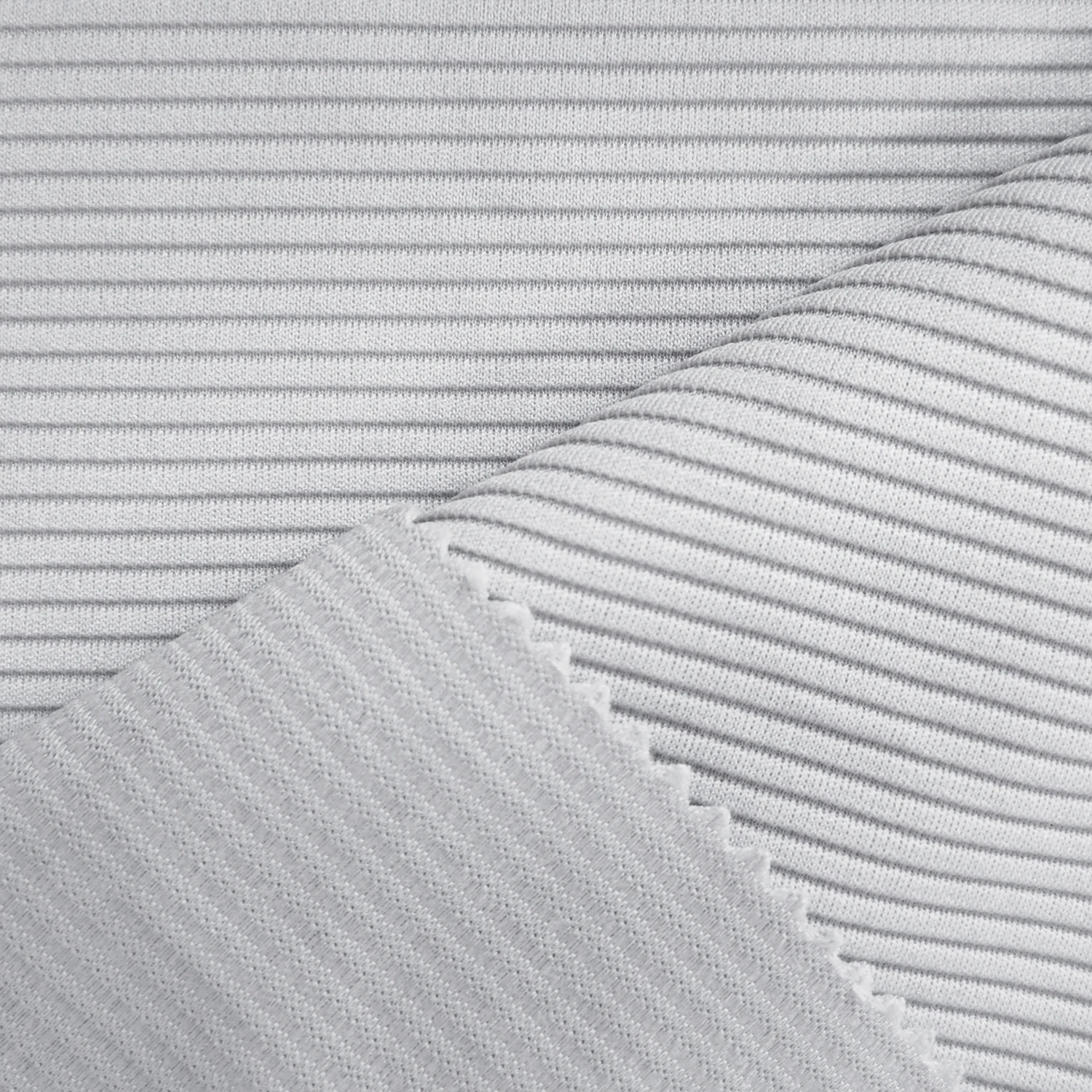 Wholesale High Quality Low Price 230gsm 100% Polyester Knitted Pit Stripes Stair Ottoman Fabric For Dress Trousers