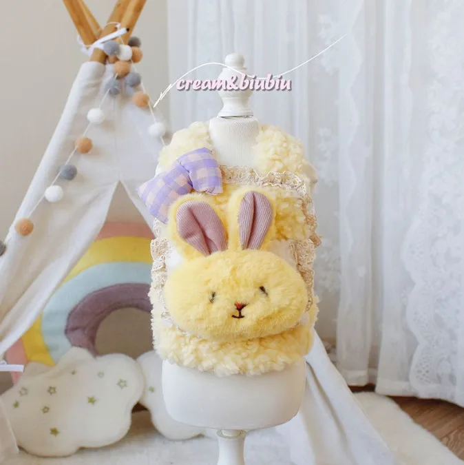 Pet Cat Clothes Autumn Winter Korean Style Rabbit Head Doll Plus Dog Clothes