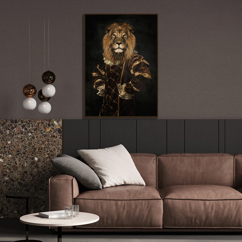 King Lion Canvas Art Painting By Numbers Bar Wall Art for Room Home Decor Graffiti Portait Framed Canvas