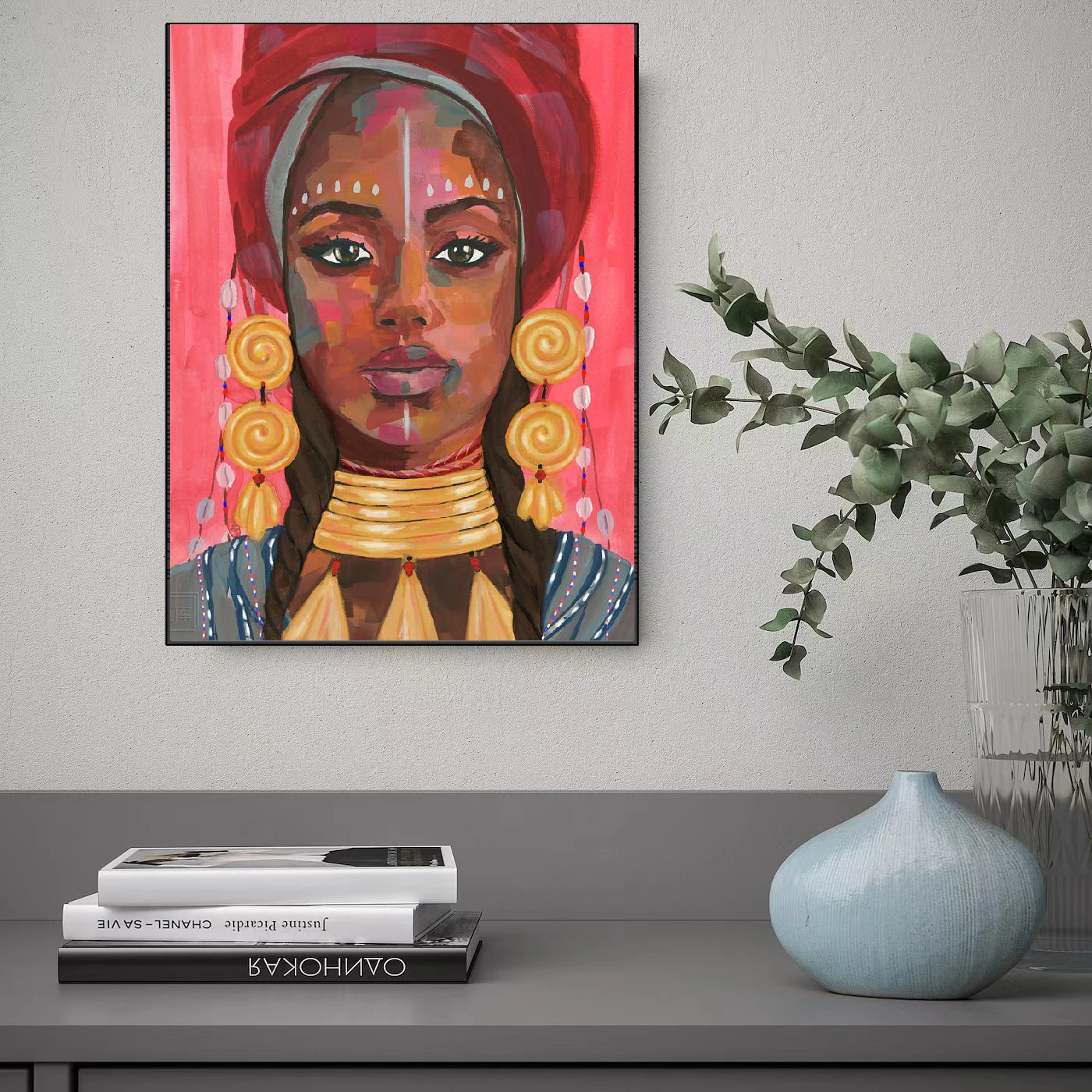 African Artwork canvas black women portrait print painting Women Power for home hotel Wall Decoration
