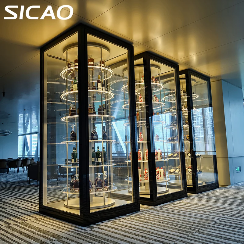 Factory customized wine cabinet  wine and beverage cooler custom wine cellar with light