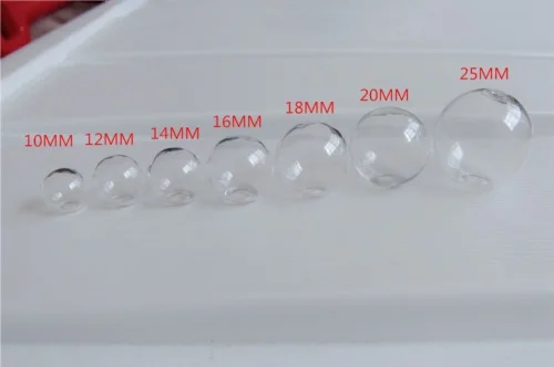6mm-25mm Mini Empty Glass Ball Bottles Pendant Charms Vials Wish Bottle Clear Globe Bubble Crystal Orbs  Free hats