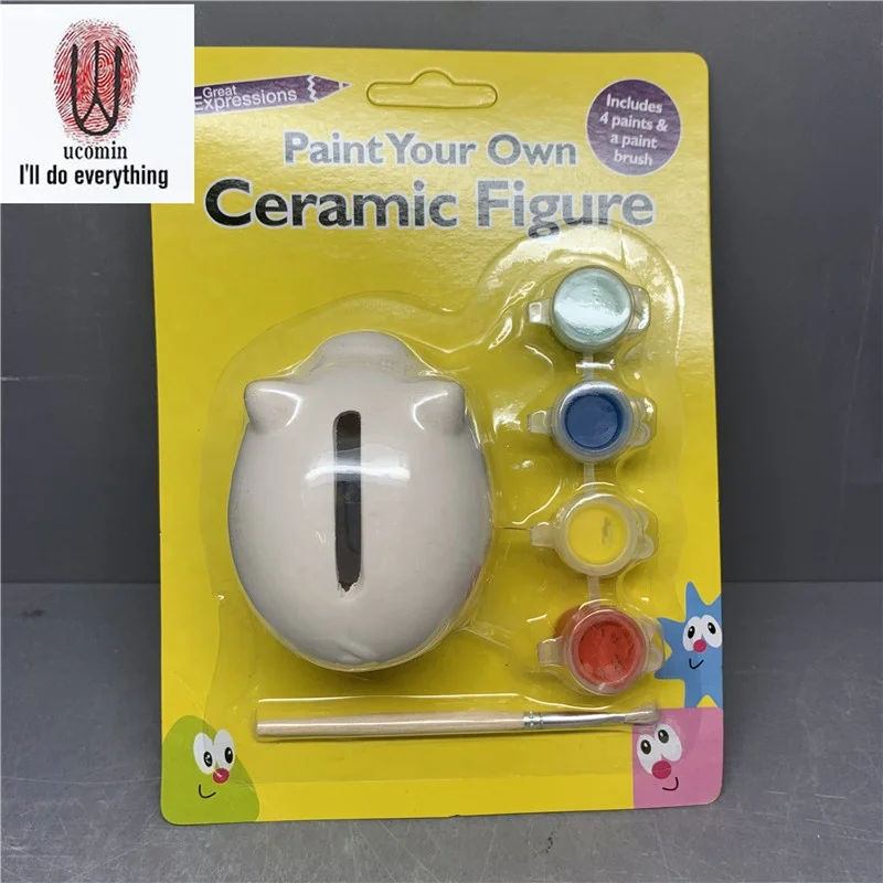 
DIY Ceramic Paint Set rainbow Bisque Hanging Ornaments For Gift Chinese manufacturers custom 