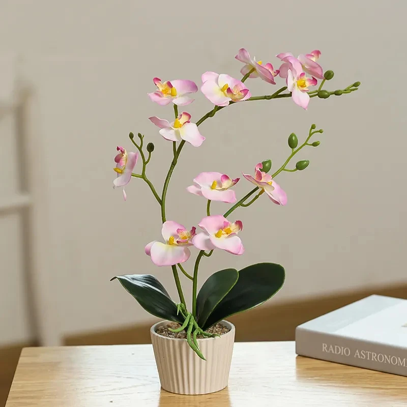 Hot Sales Phalaenopsis Orchids Flower Plants Potted Artificial Butterfly Orchid Bonsai For Interior Decoration