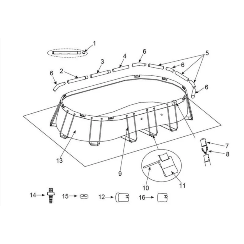 
High Quality Metal Frame Steel Removable Above Ground swemming pool Pool For Sale 