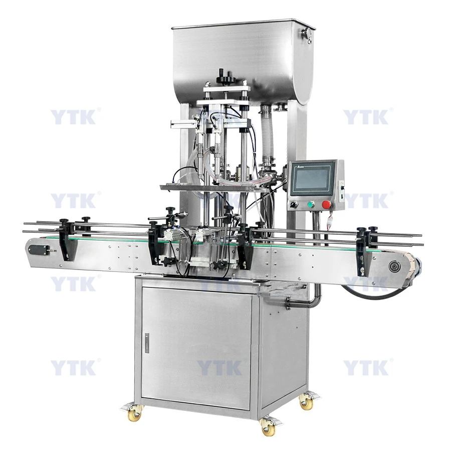 YTK-QZDG2   2 Heads Automatic Fruit Juice Soap Cream Lotion Glass Oil Bottle Beverage Filler Peanut Butter Paste Filling Machine