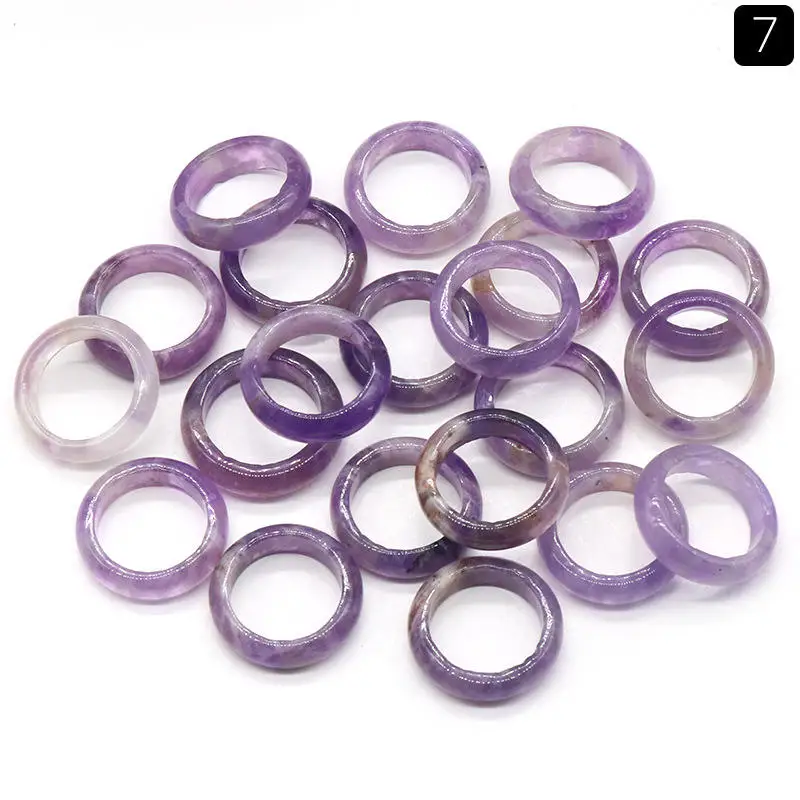 Crystal Rings Natural Stone Carnelian Stone Band Ring Simple Gems Agate Rings Stackable Donut Jewelry