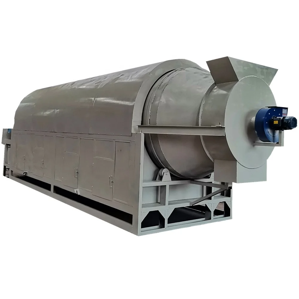 Factory directly 1000 model drum Rotary Dryer electric rod heating cow dung Chicken manure dryer