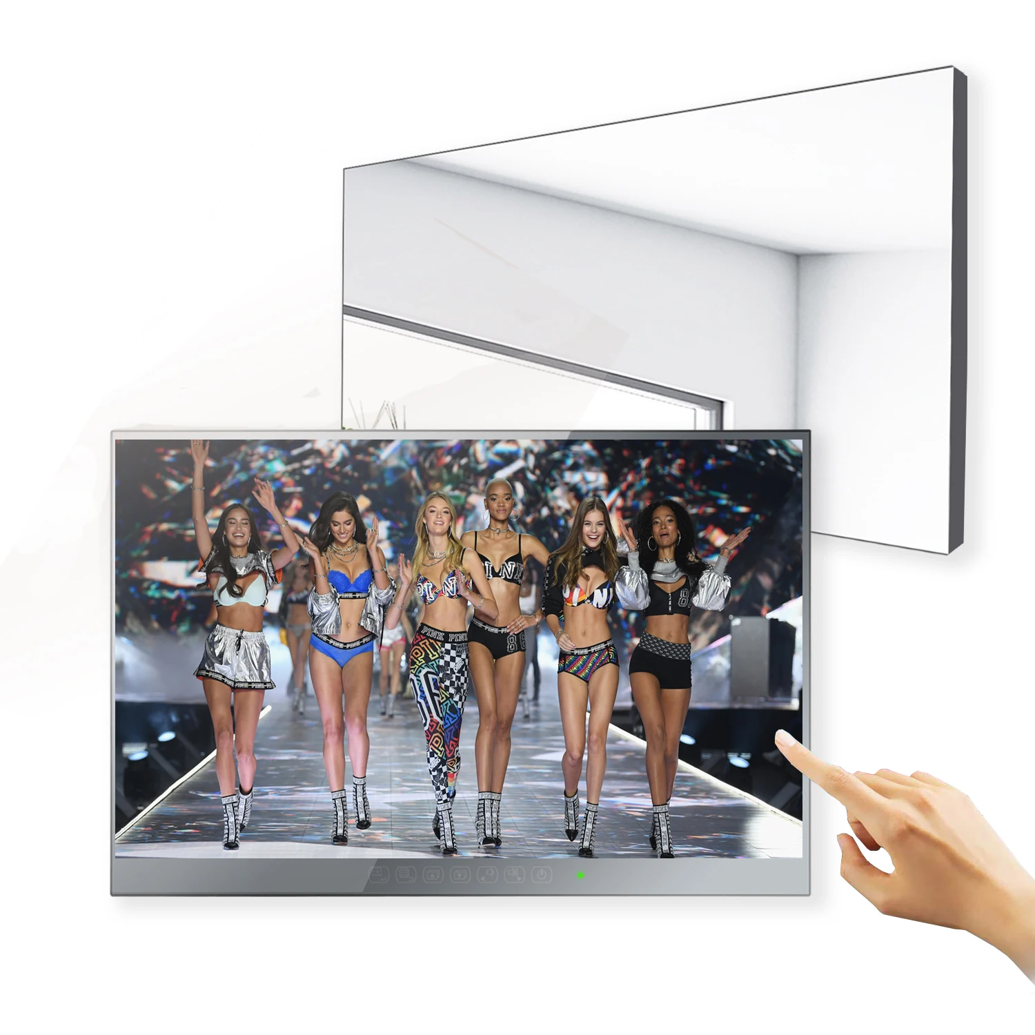 Soulaca 22inch Multi Language Touch Screen Led Bathroom Android Frameless Mirror TV With Lcd Screen