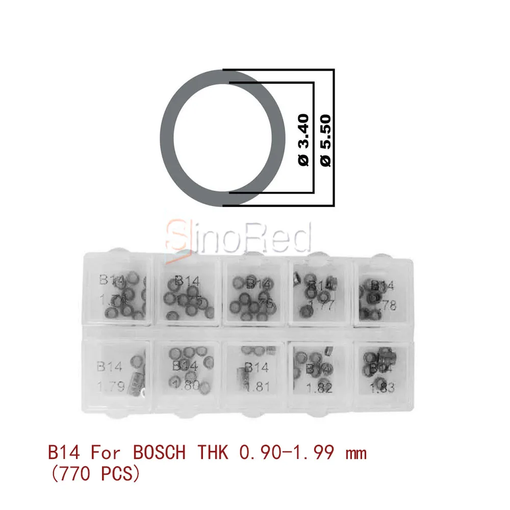On Sale Adjusting Shim B14 For BOSCH THK 0.90-1.99mm 770 PCS Special For Diesel Common Rail Pump