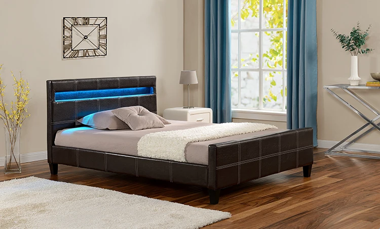 Willsoon furniture Cheap Bed For Sale Bedroom Furniture PU Leather LED Bed 1825-1