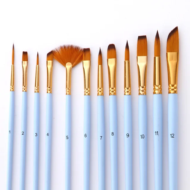 OEM 12pcs artists kids paint wooden brush paint
