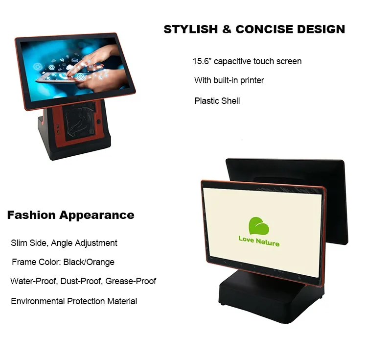 New 15-Inch Touch Screen POS Cash Register Machine Android POS Terminal Restaurant Point Sale System Shop Windows/Android POS