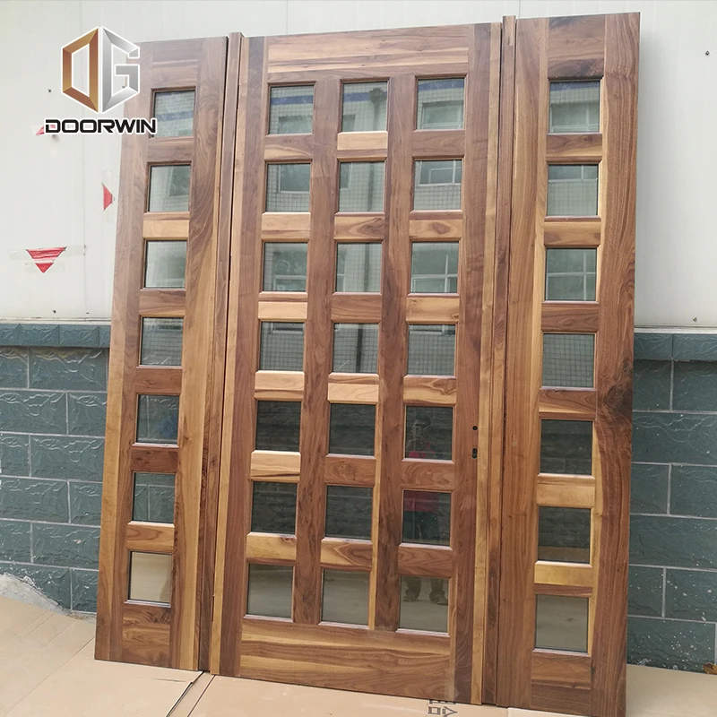 Exterior security front wood door for home and office and American style custom colours exterior entry door