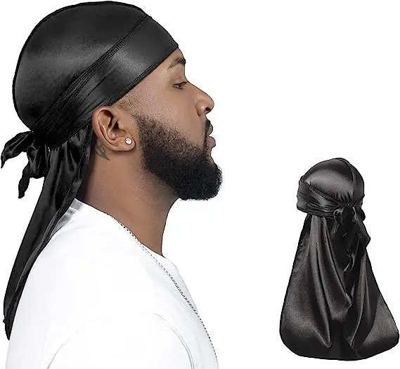 Fashion Custom Unisex Soft Stretchable Turban Silky Designer Durag For Men Women