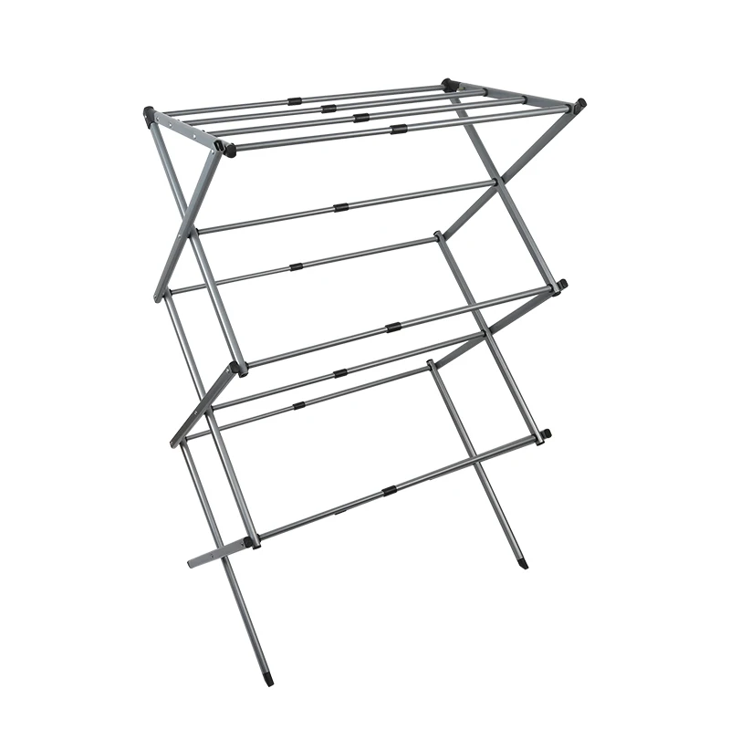 Открытый металлический глубокий коллектор под названием 4 слоя Портативный Складной Нержавеющая сталь сушилка вешалка для сушки белья
