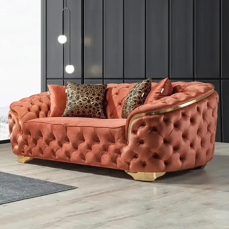 Luxury living room Modern design sofa, velvet soft bag export sofa, hotel luxury sofa