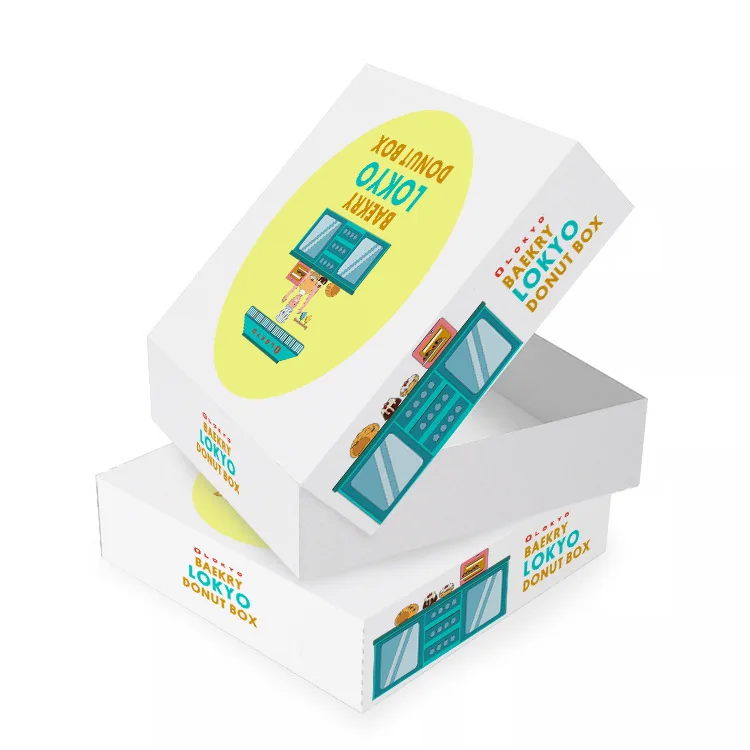 Wholesale Custom Printed Donut Box 3 6 12 Mochi Donuts Cookie Disposable Eco Friendly Packaging Food Doughnut Box