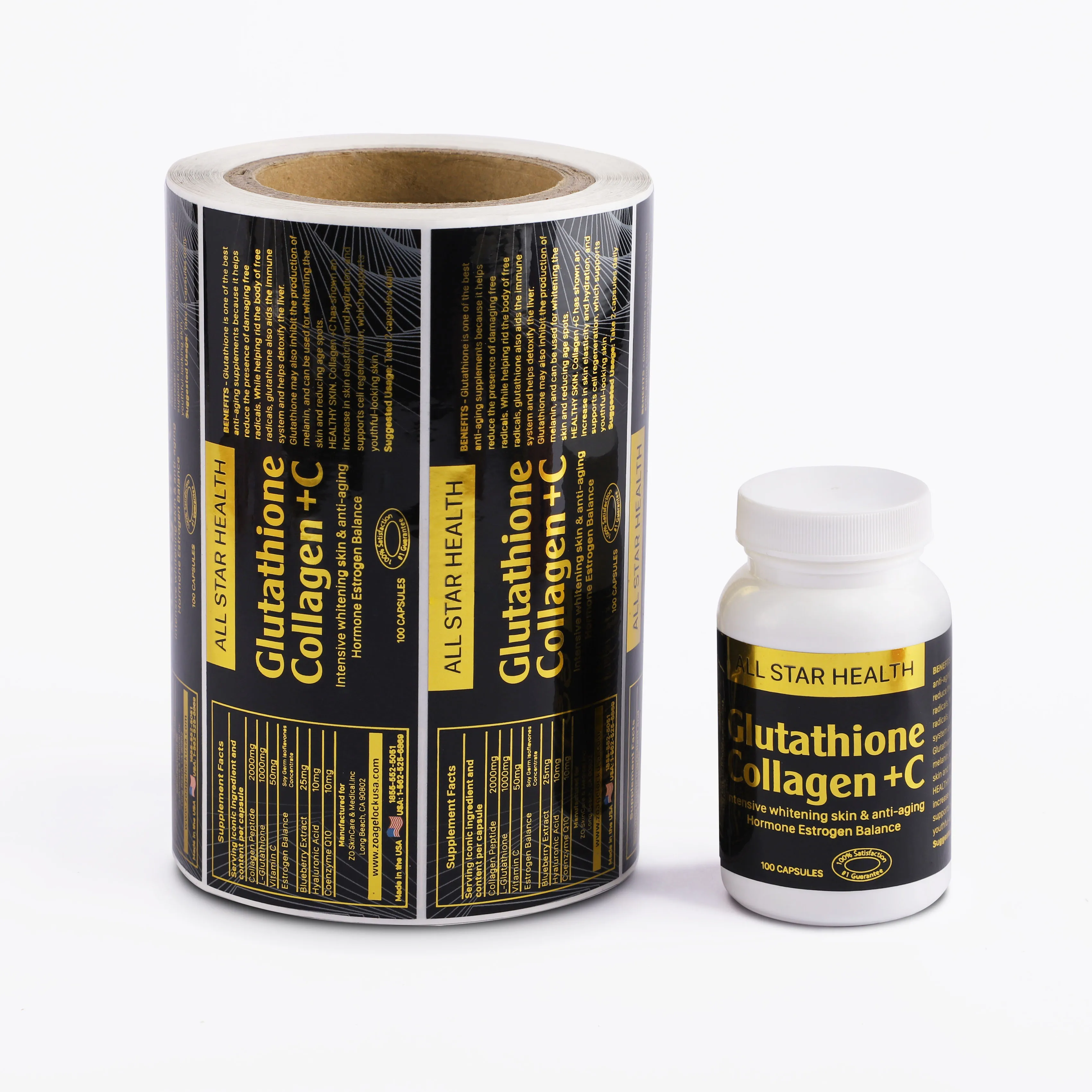 Custom Printing Medicine Label Private Bottle Clear Logo Pharmacy Sticker Roll Product Stickers Medical Pill Bottle Labels