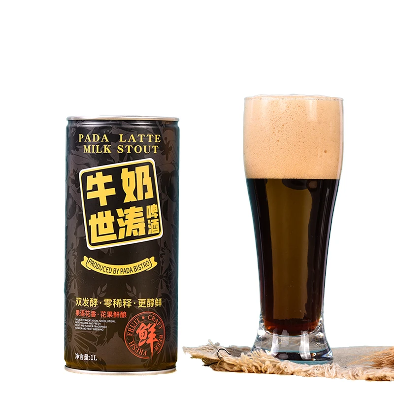 Hot Sale Craft Stout Black Beer 1L Pasteurized Super Strong Black Beer in Cans Fast Shipping For Sale