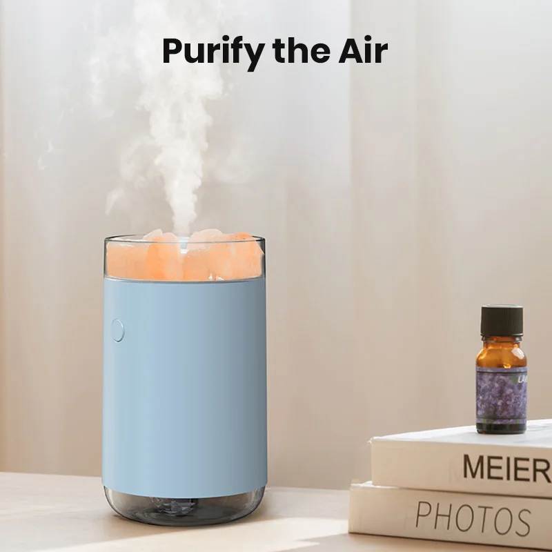 260ML Portable CarCrystal Salt Stone Aromatherapy Diffuser Air Humidifier USB Diffuset Mine Mist Maker With Coloful Night Light