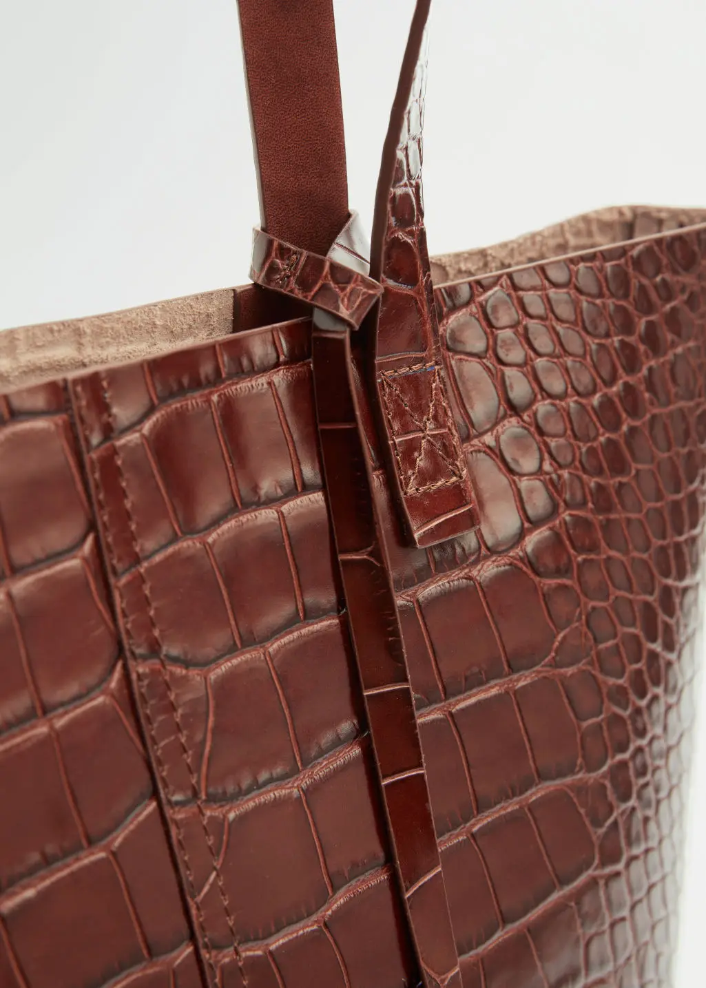 Customized Luxury Large Size Croc Leather Tote Bag Unisex Hand Bag with Pouch