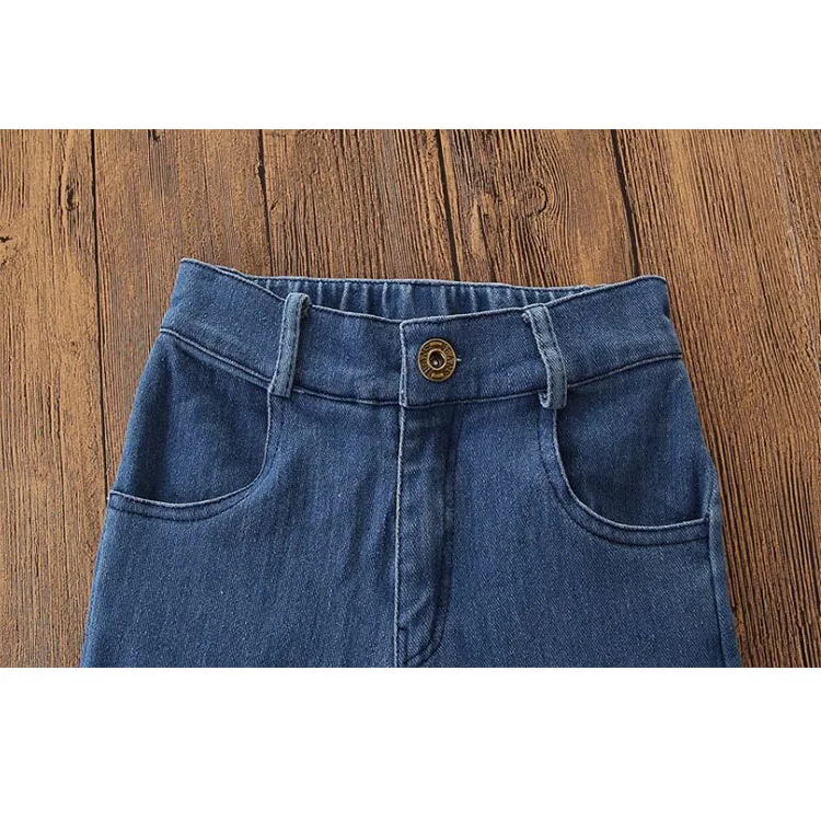 
Top Fashion 2-6Years Kids Children Girls tassel Ripped flare Jeans 