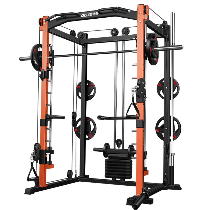 Comprehensive trainer commercial Smith machine fitness equipment home combination squat rack multi-functional bird gantry