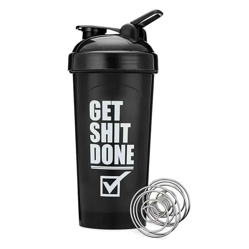 Custom Logo Fitness BPA Free Plastic Protein Gym Shaker Bottle For Protein with Shakers Ball