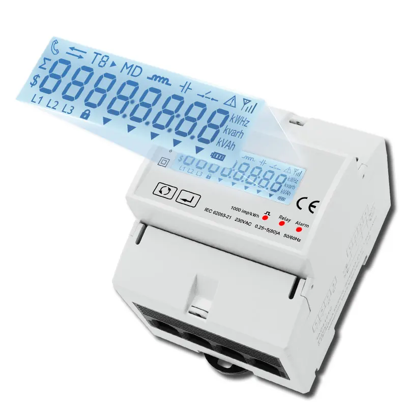 WiFi Tuya 1 Phase 2 Wire Multi-function Smart Energy Meter KWh Wattmeter Voltmeter Ammeter 80A 230V 45~65Hz TAC4121C