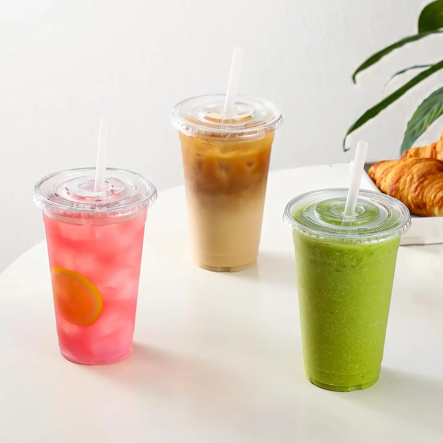 plastics oem brand 12oz 16 ounce 20oz clear logo printing pet slush ice coffee milkshake takeaway drinking cups with custom logo