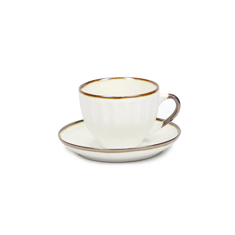 Wholesale custom logo printing porcelain cup and saucer sets for coffe/tea