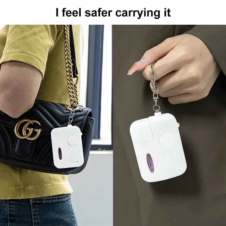 Stay Safe and Confident Anywhere Personal Alarm LED Keychain Flashlight with Loud Siren and perfume atomizer bottle