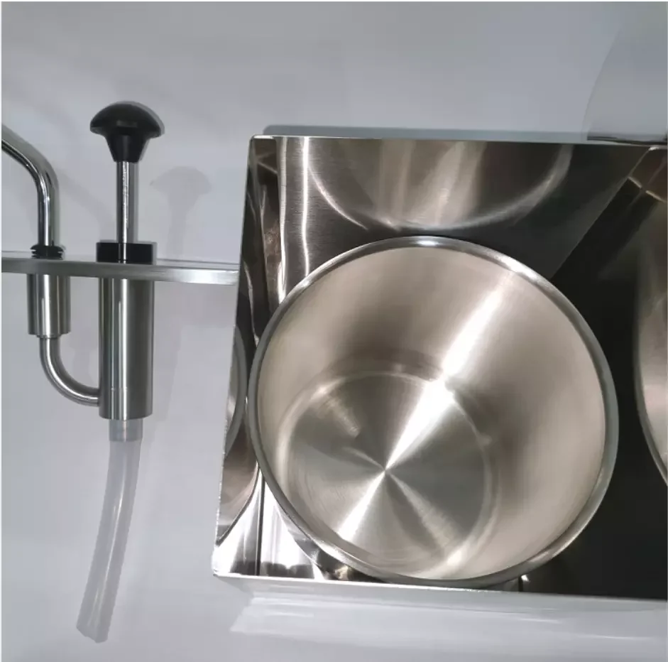 Commercial 1 Bucket Stainless steel Table Top Press  Ketchup Dispenser Multi Condiment Pump Sauce Dispenser