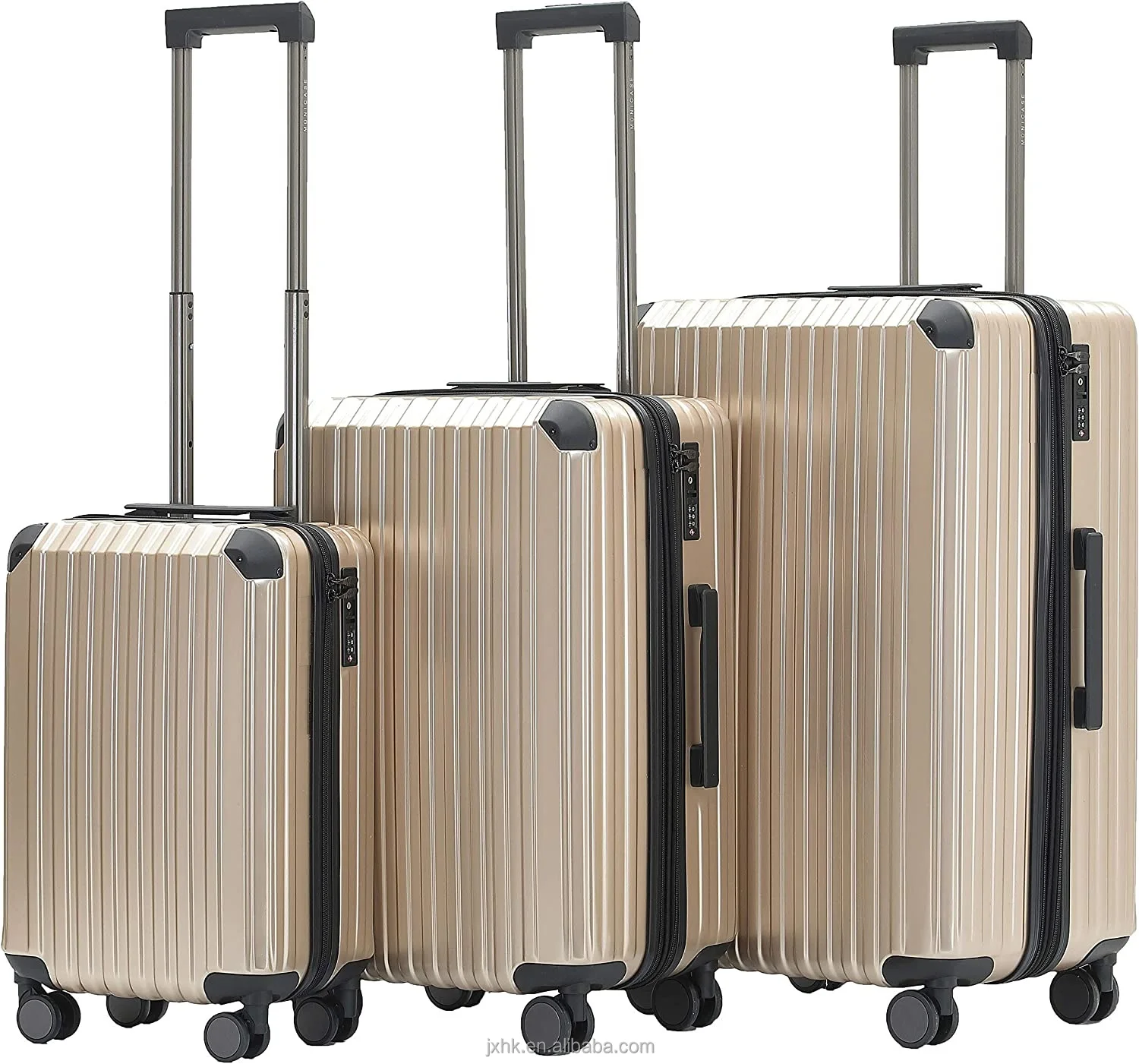 New Design Carry on ABS suitcase set upright trolley bags personalized luggage bags wheel rolling travel set 3PCS set