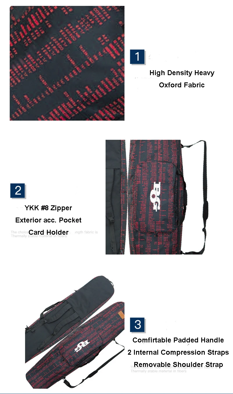 High density heavy oxford fabric durable snowboarding bag ski board bag winter sports