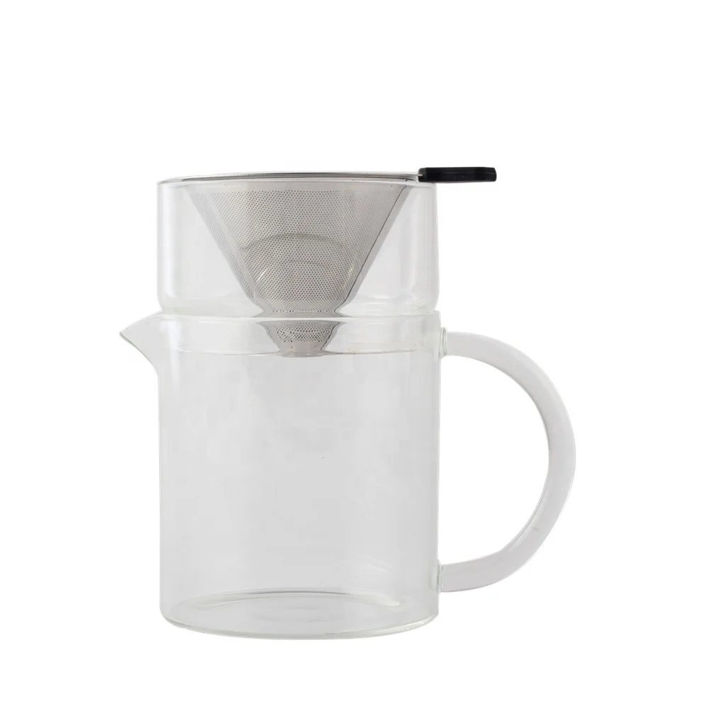Набор для приготовления кофе из цельного стекла, включая стеклянный горшок и кофейный фильтр