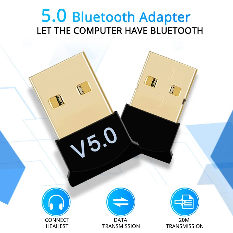 
Office USB Mini Bluet ooth Adapter V5.0 Dual Mode Wireless Blue tooth Adapter 5.0 Windows Vista 10 7 8 XP Laptop 