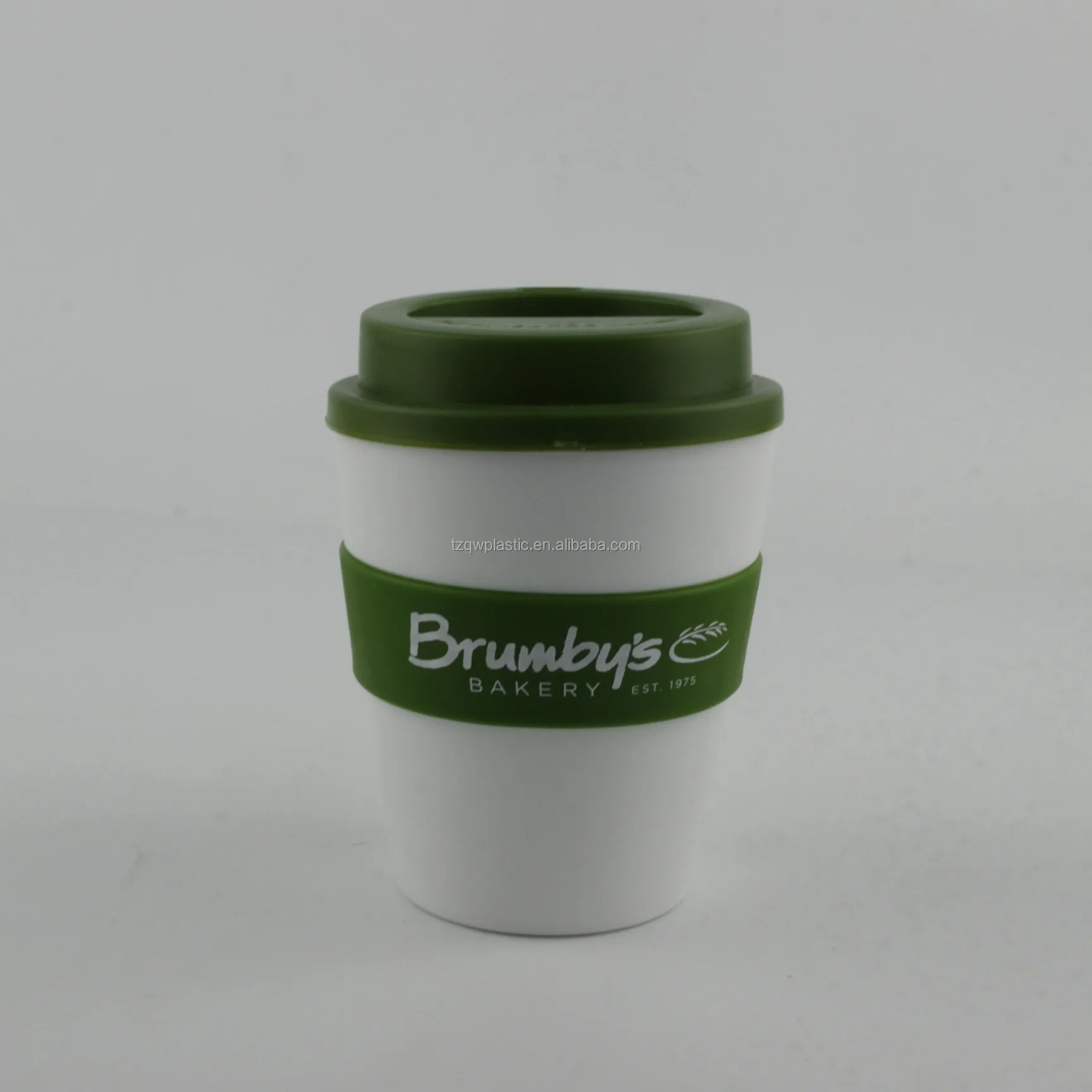 custom 12oz Bamboo coffee mugs with Silicone and rubber