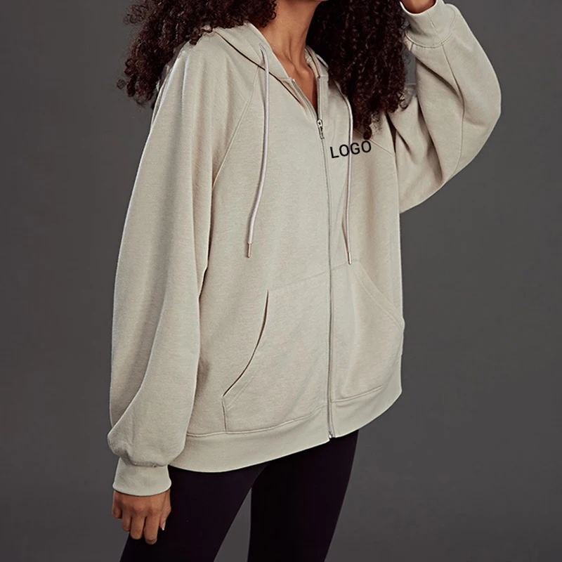 Wholesale ODM Custom Hoodie 100% Cotton Pullover Letter Graphic Zip Up Drawstring Hoodie