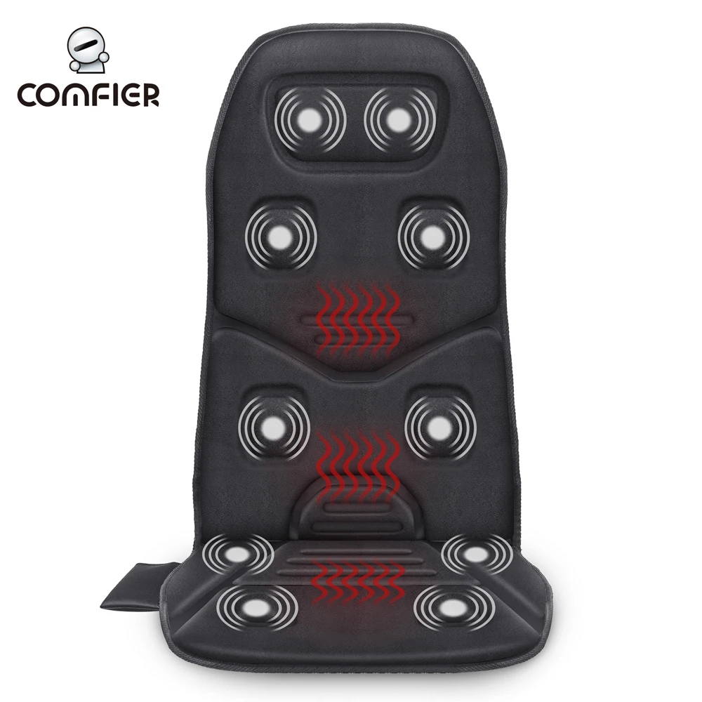 Массажная подушка для сиденья COMFIER с вибрационными двигателями Heat - 10 мужчин и