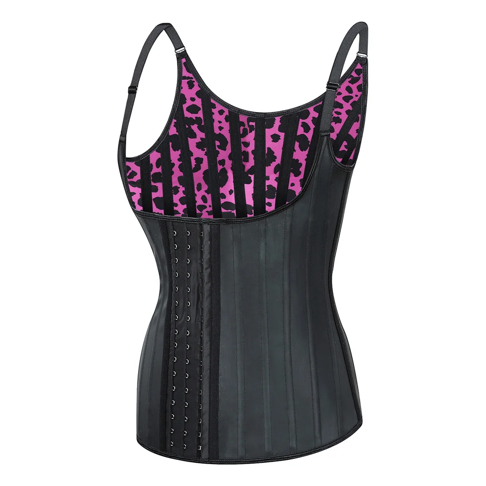 Popular Hot Selling Women Leopard 25 Steel Bone Body Shaper Latex Shapewear Corset With Zipper