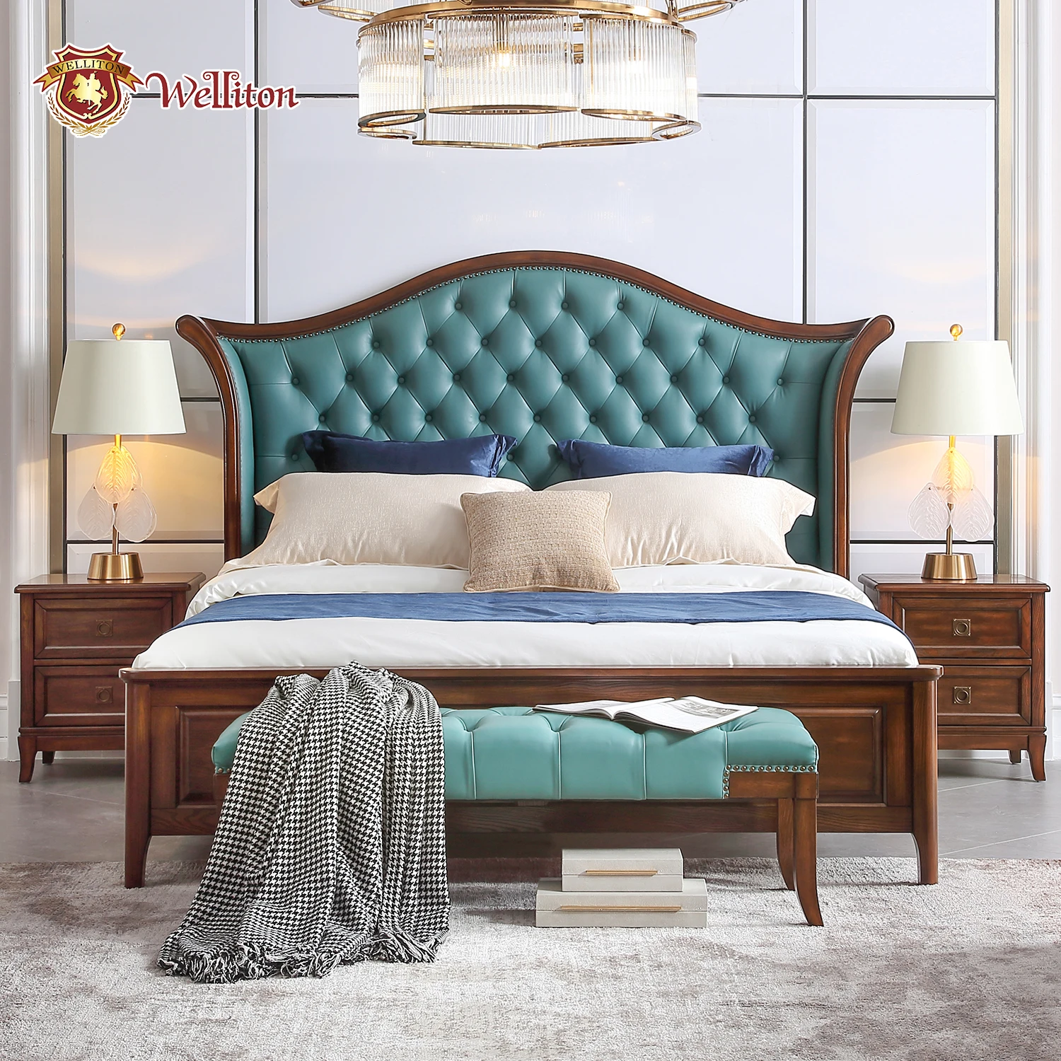 Welliton  Royal Luxury Bedroom Set European Style A608-22  Bedroom Furniture Classic Double Bed