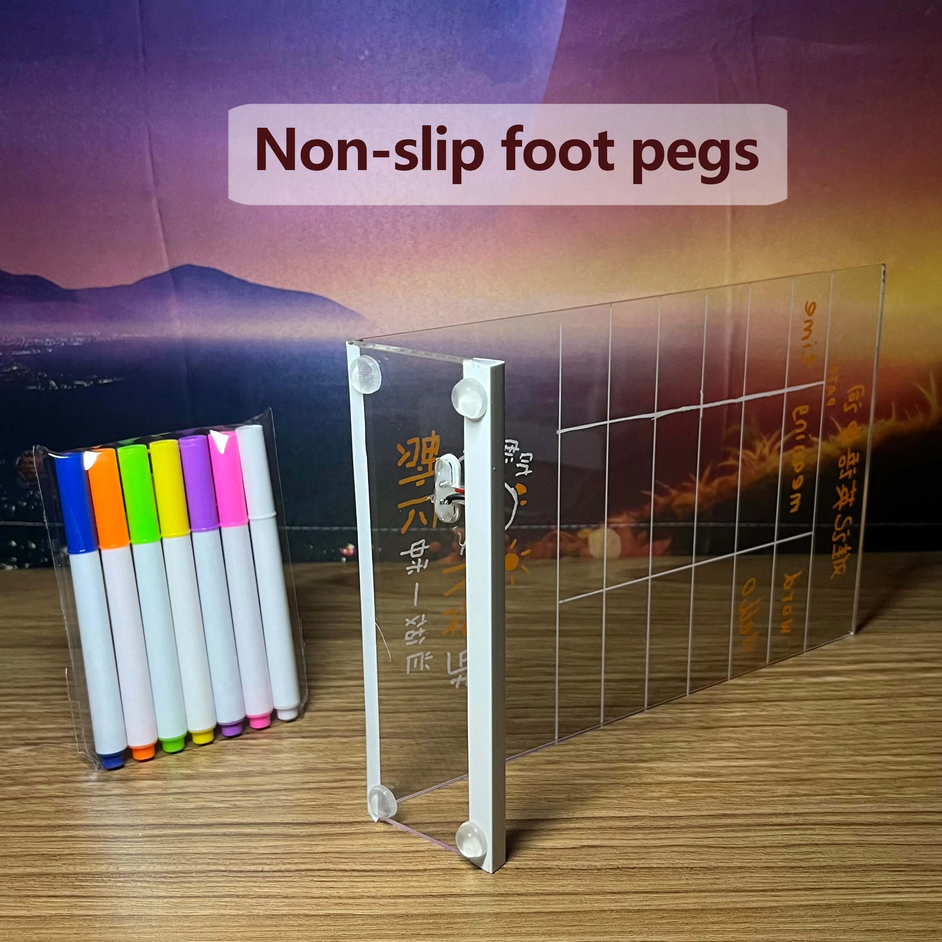 Led Night Light USB Message Board Holiday Light With Pen Acrylic Sign Holder A4 Photo Frame Table Menu Display Stand