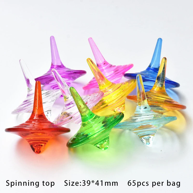 Hongzhi Spinning Tops Desktop Gyro kids Toys In Bulk Whosale Toy Gems Beads Cartoon Plastic Beads For Kid Birthday Toy